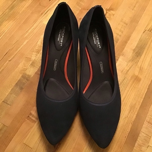 Rockport total motion trutech Kaiya black kitten heel pointy toe suede pumps 7 M - Picture 3 of 9